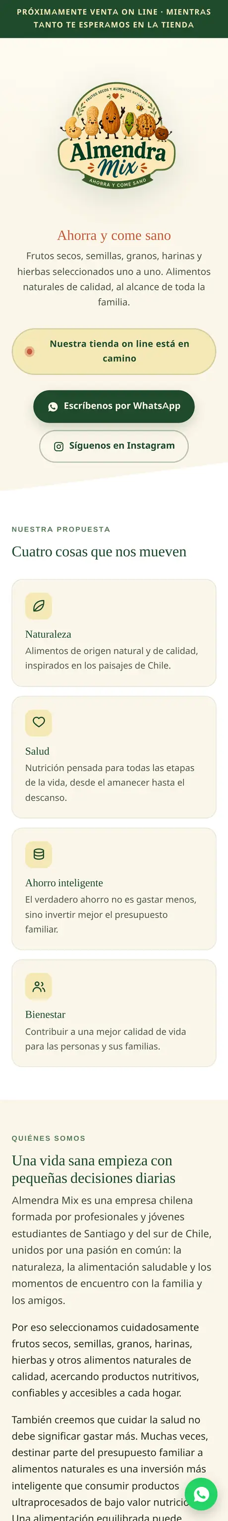 Sitio de Almendra Mix, hecho por RayoWeb