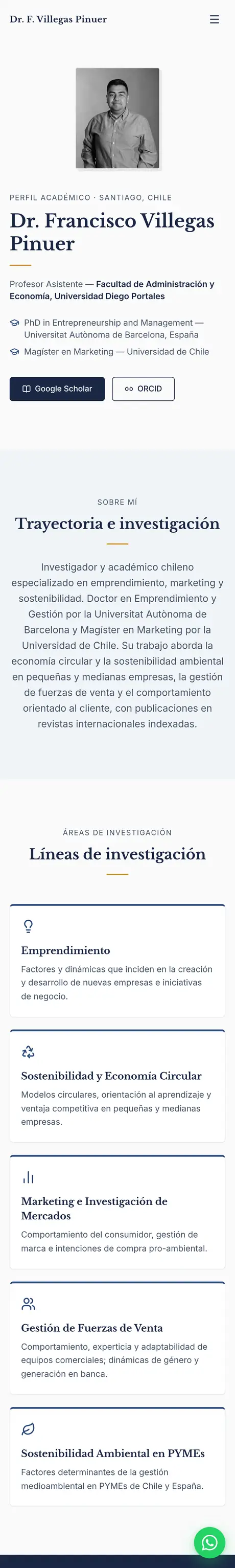 Sitio de Dr. Francisco Villegas Pinuer, hecho por RayoWeb
