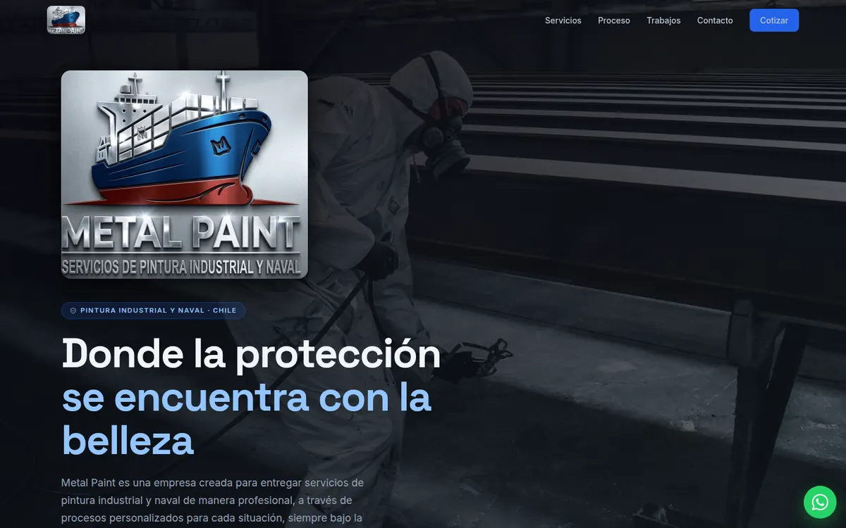 Página de inicio de Metal Paint, sitio hecho por RayoWeb