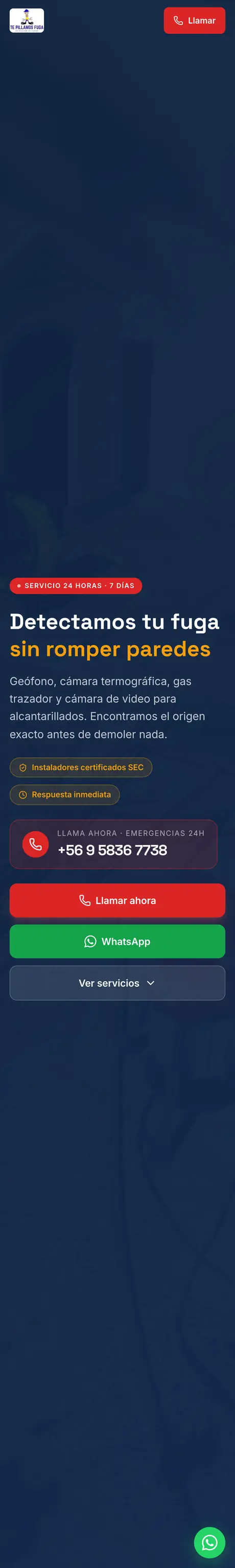 Sitio de Te Pillamos Fuga, hecho por RayoWeb