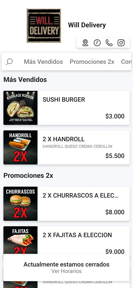 Sitio de Will Delivery, hecho por RayoWeb